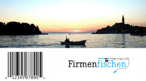 boat sunset barcode firmenfischen logo